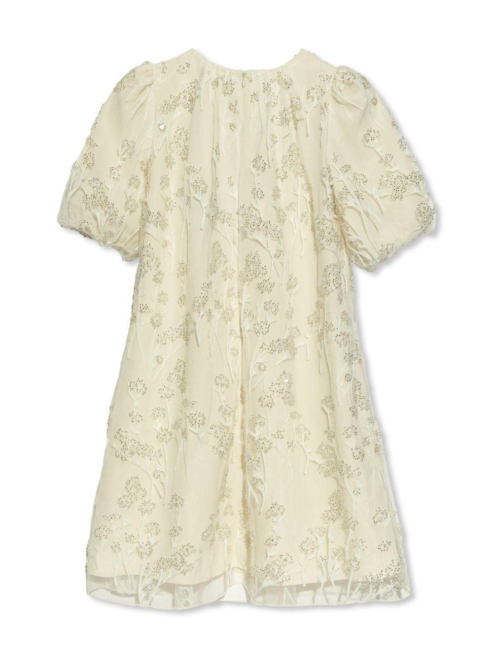 Abito per bambina Self - Portrait Kids beige con ricamo - Rubino Kids