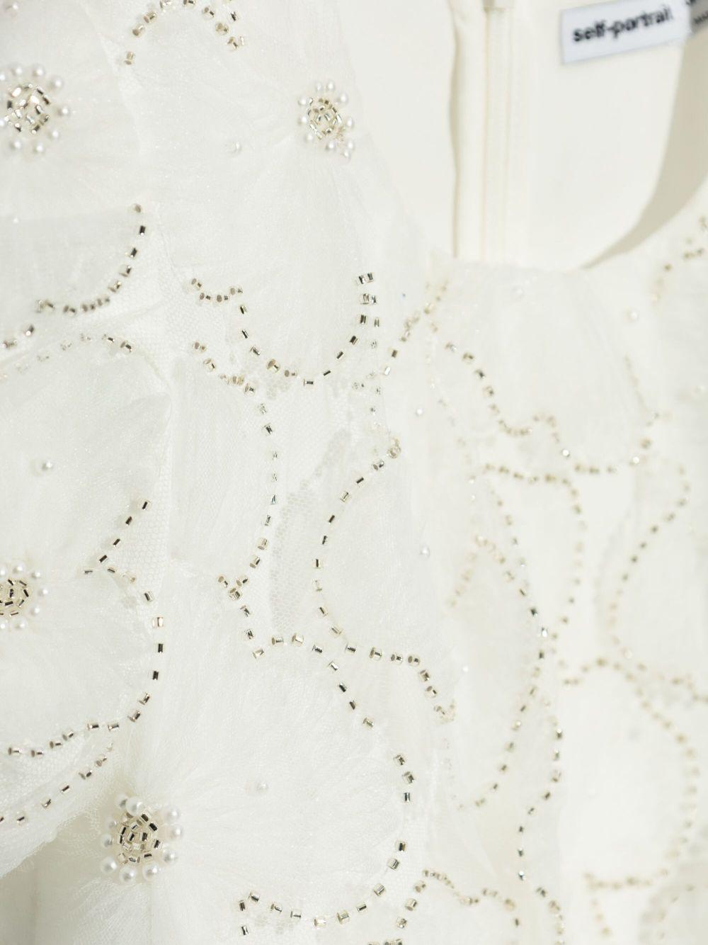 Abito per bambina Self - Portrait Kids bianco con ricamo - Rubino Kids