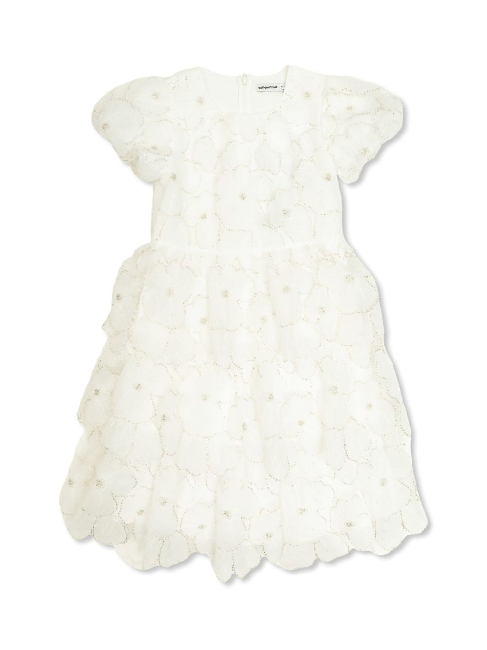 Abito per bambina Self - Portrait Kids bianco con ricamo - Rubino Kids