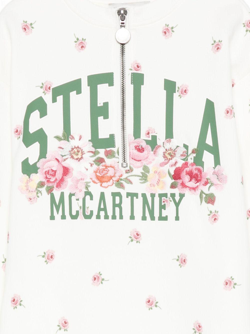 Abito per bambina Stella McCartney Kids bianco con stampa fiori - Rubino Kids