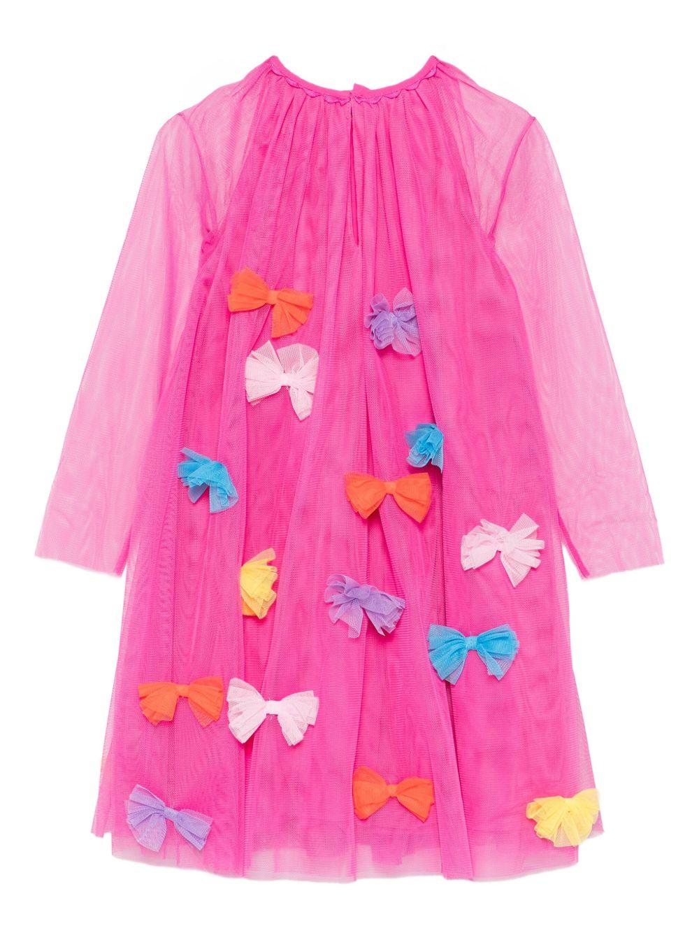Abito per bambina Stella McCartney Kids fucsia in tulle con fiocco - Rubino Kids