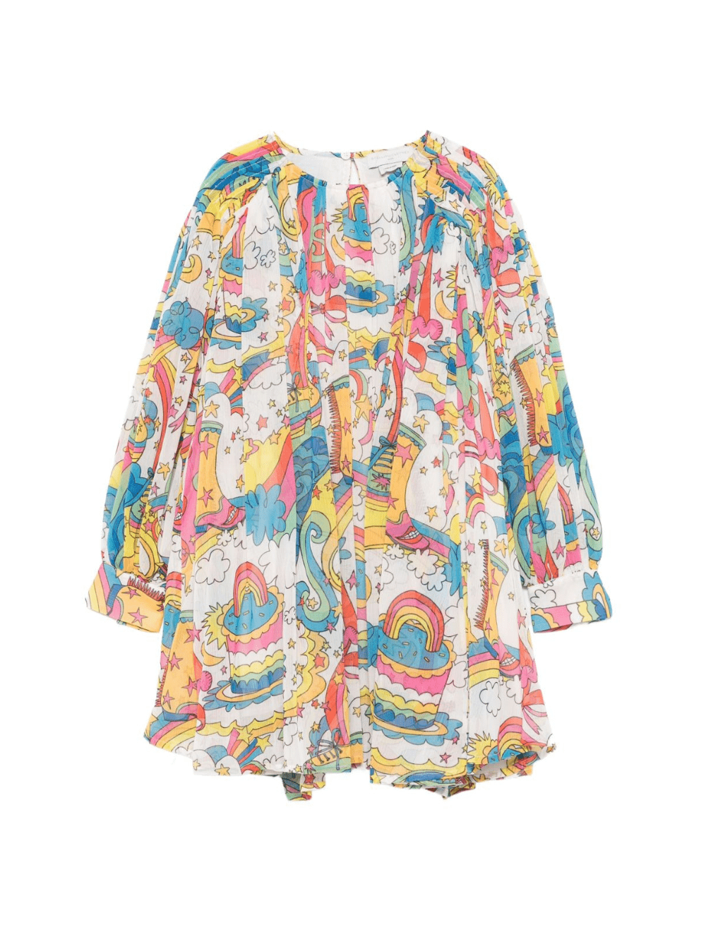 Abito per bambina Stella McCartney Kids multicolor con stampa arcobaleno - Rubino Kids