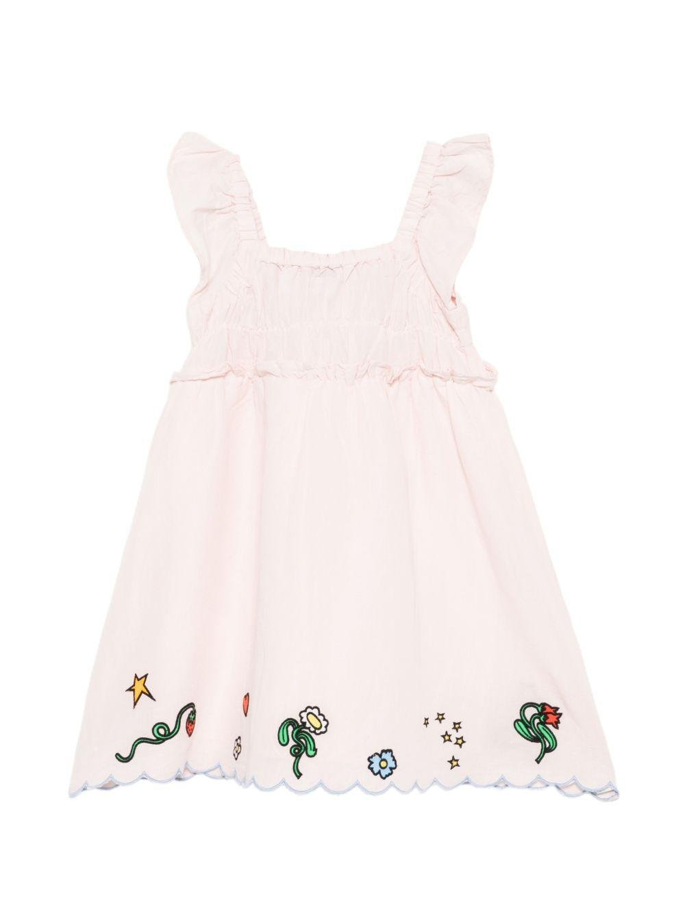 Abito per bambina Stella McCartney Kids rosa con ricami floreali - Rubino Kids