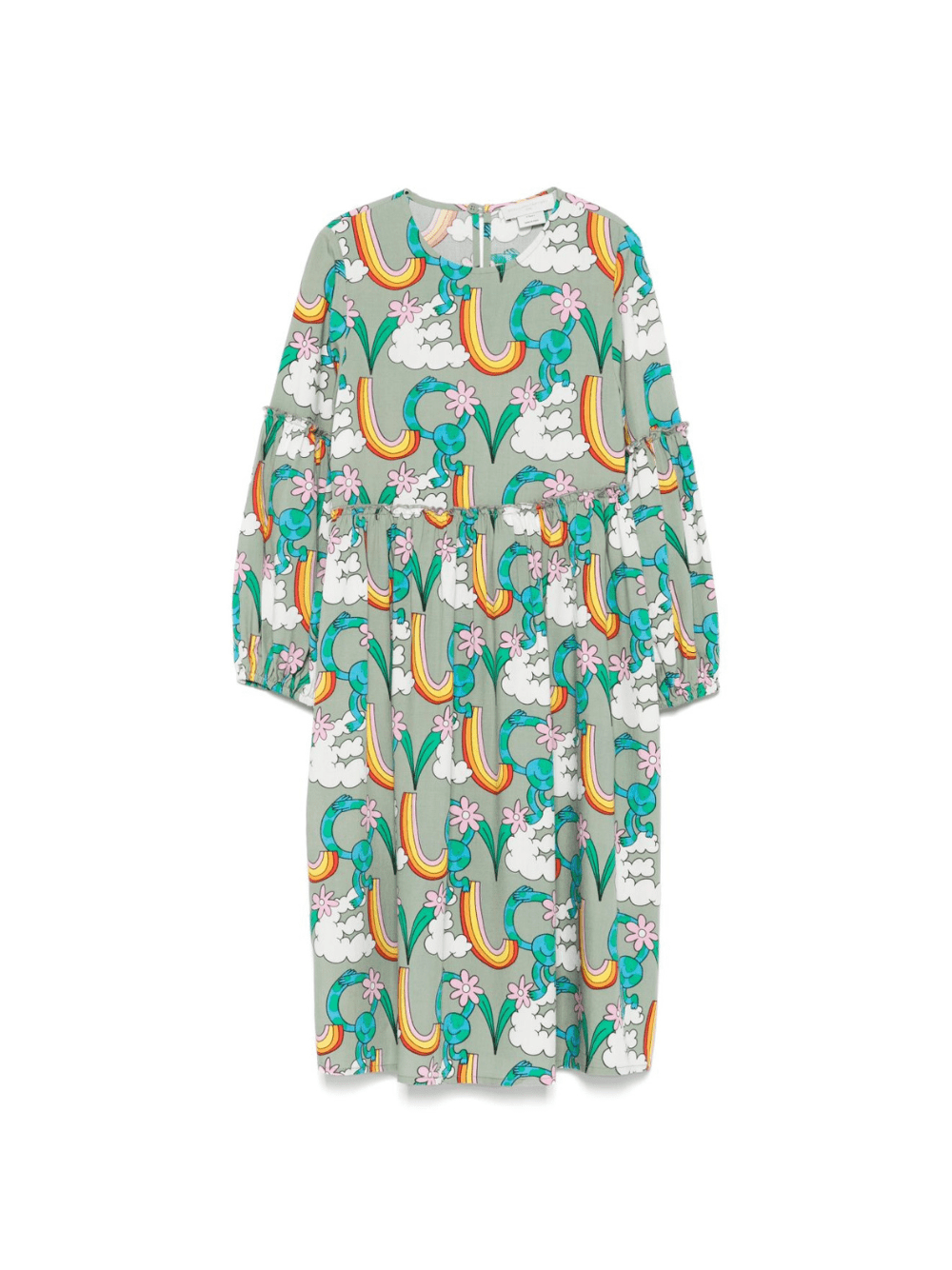 Abito per bambina Stella McCartney Kids verde con stampa grafica - Rubino Kids