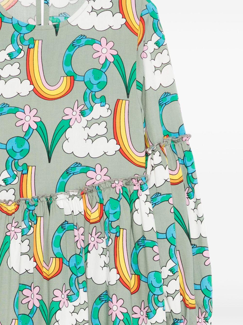 Abito per bambina Stella McCartney Kids verde con stampa grafica - Rubino Kids