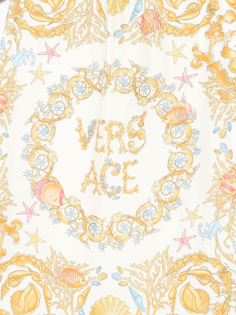Abito per bambina Versace Kids bianco con stampa a conchiglia - Rubino Kids