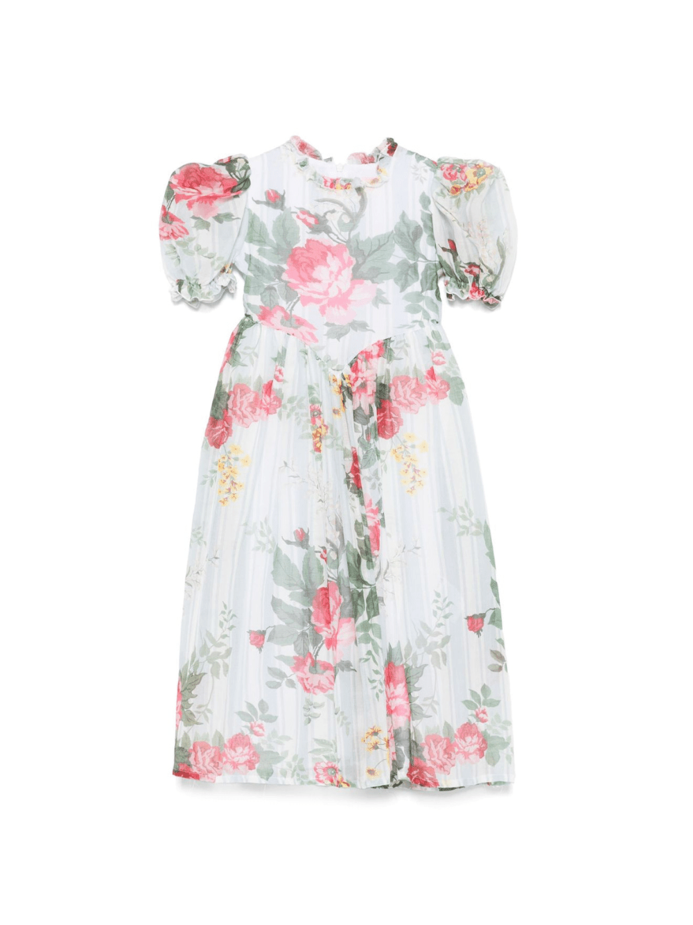 Abito per bambina Vivetta azzurro in cotone e seta con scollo rotondo - Rubino Kids