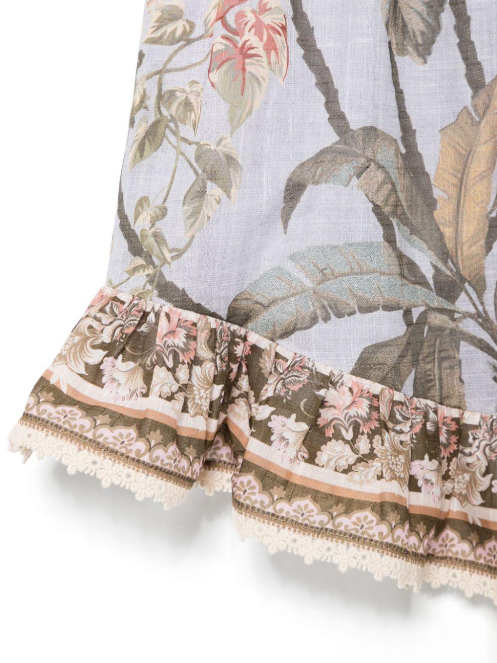 Abito per bambina ZIMMERMANN Kids Wylie multicolore con stampa floreale all - over - Rubino Kids