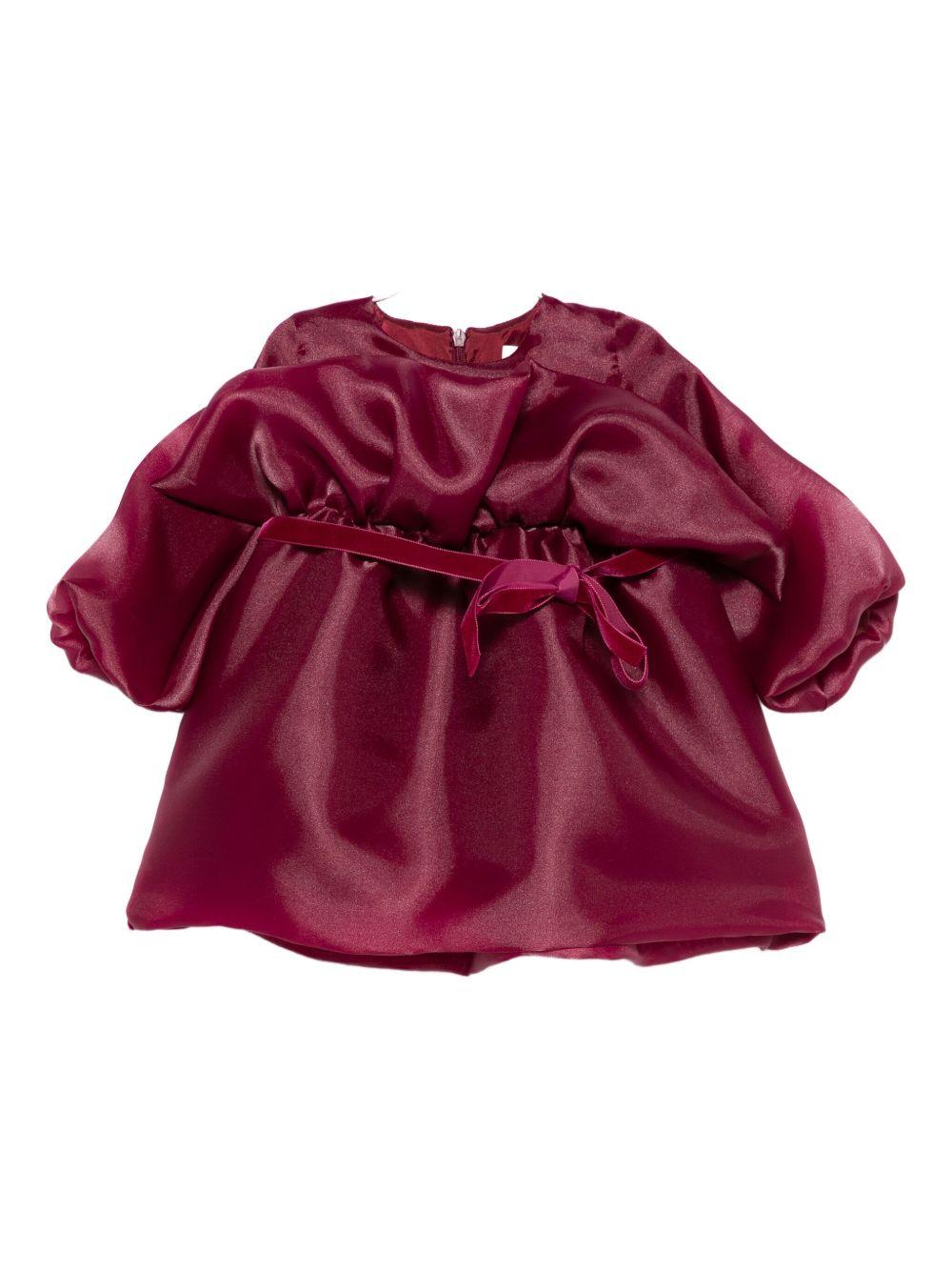 Abito per neonata A'lapage rosso con maniche a sbuffo - Rubino Kids
