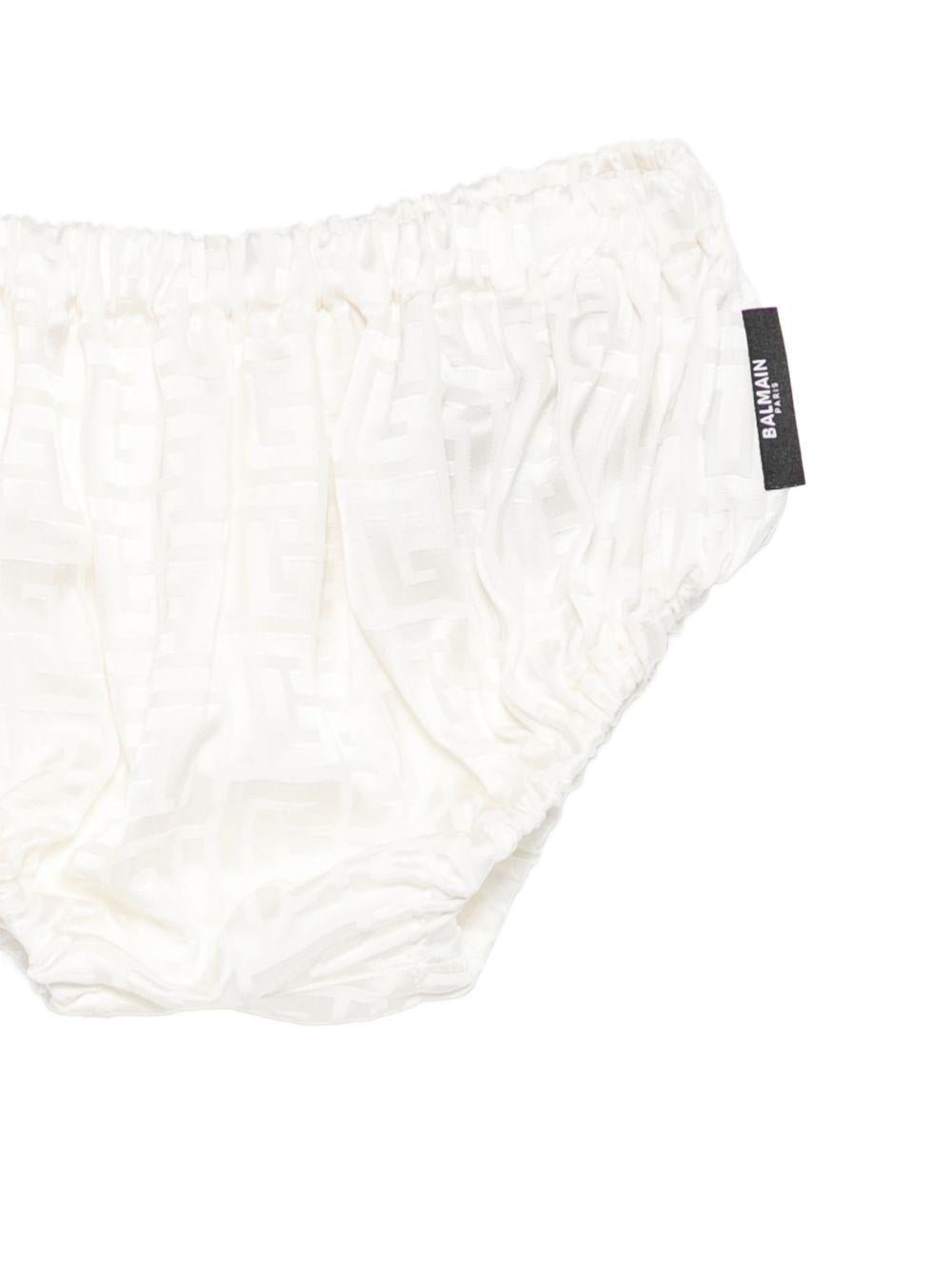 Abito per neonata Balmain Kids bianchi a maniche lunghe - Rubino Kids