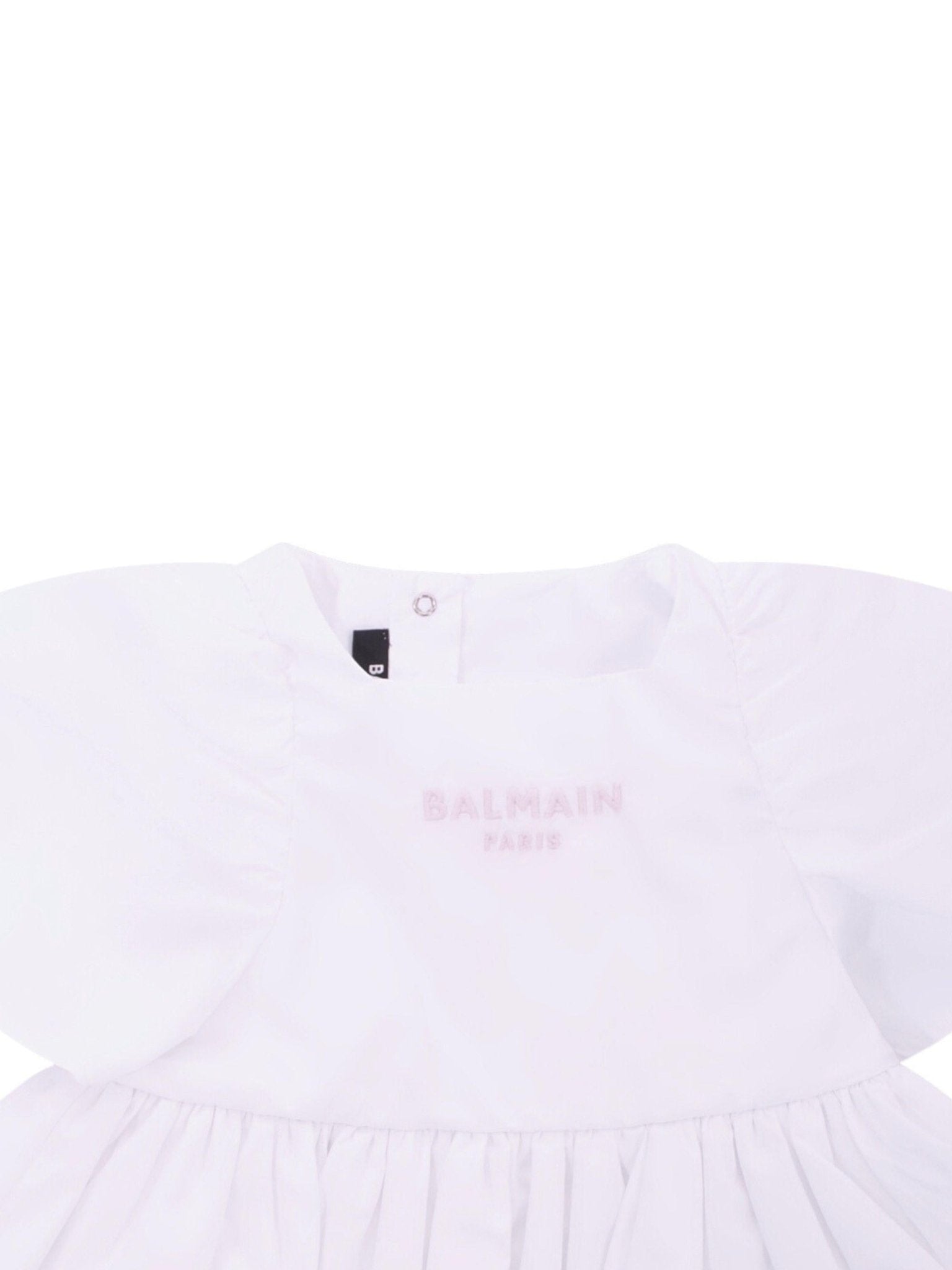 Abito per neonata Balmain Kids bianco con gonna a balze - Rubino Kids