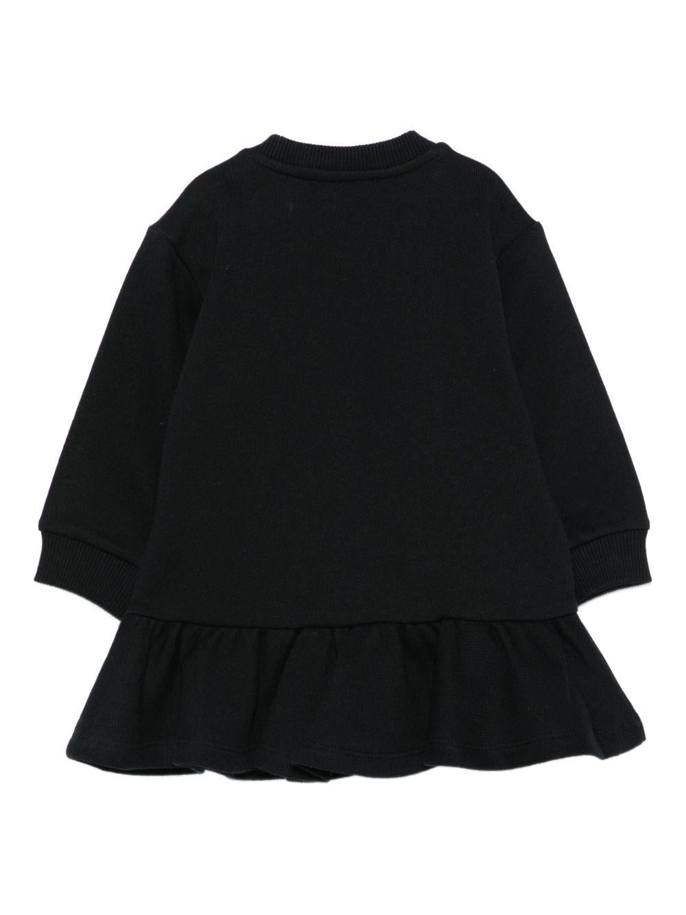 Abito per neonata Balmain Kids nero con logo ricamato - Rubino Kids