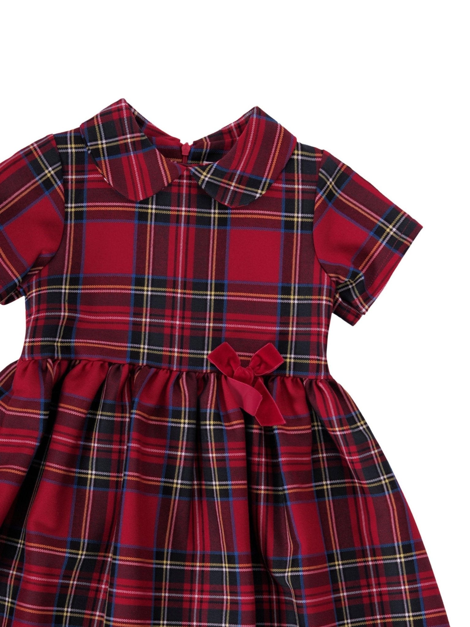 Abito per neonata Baroni rosso con motivo scozzese - Rubino Kids