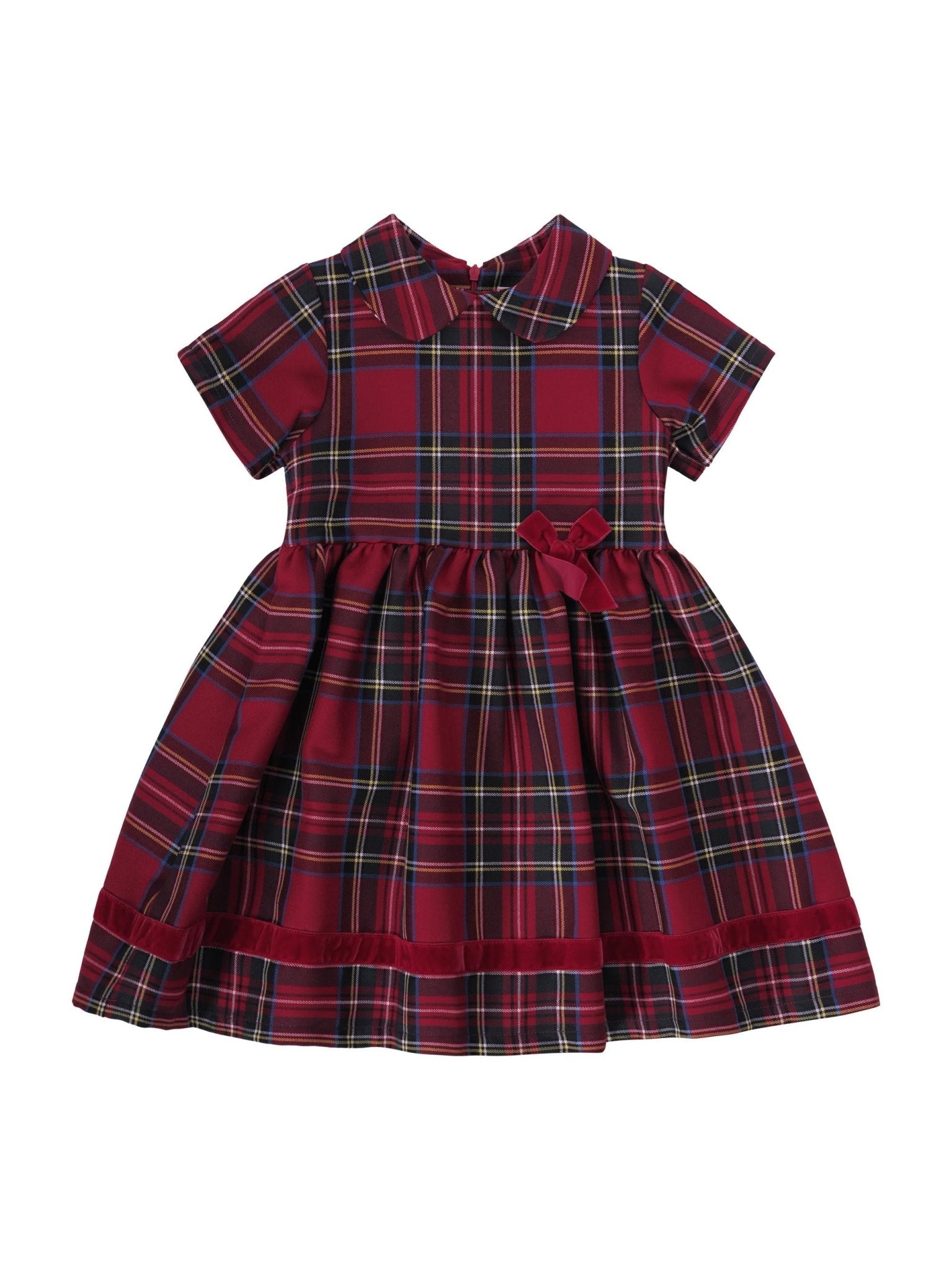 Abito per neonata Baroni rosso con motivo scozzese - Rubino Kids