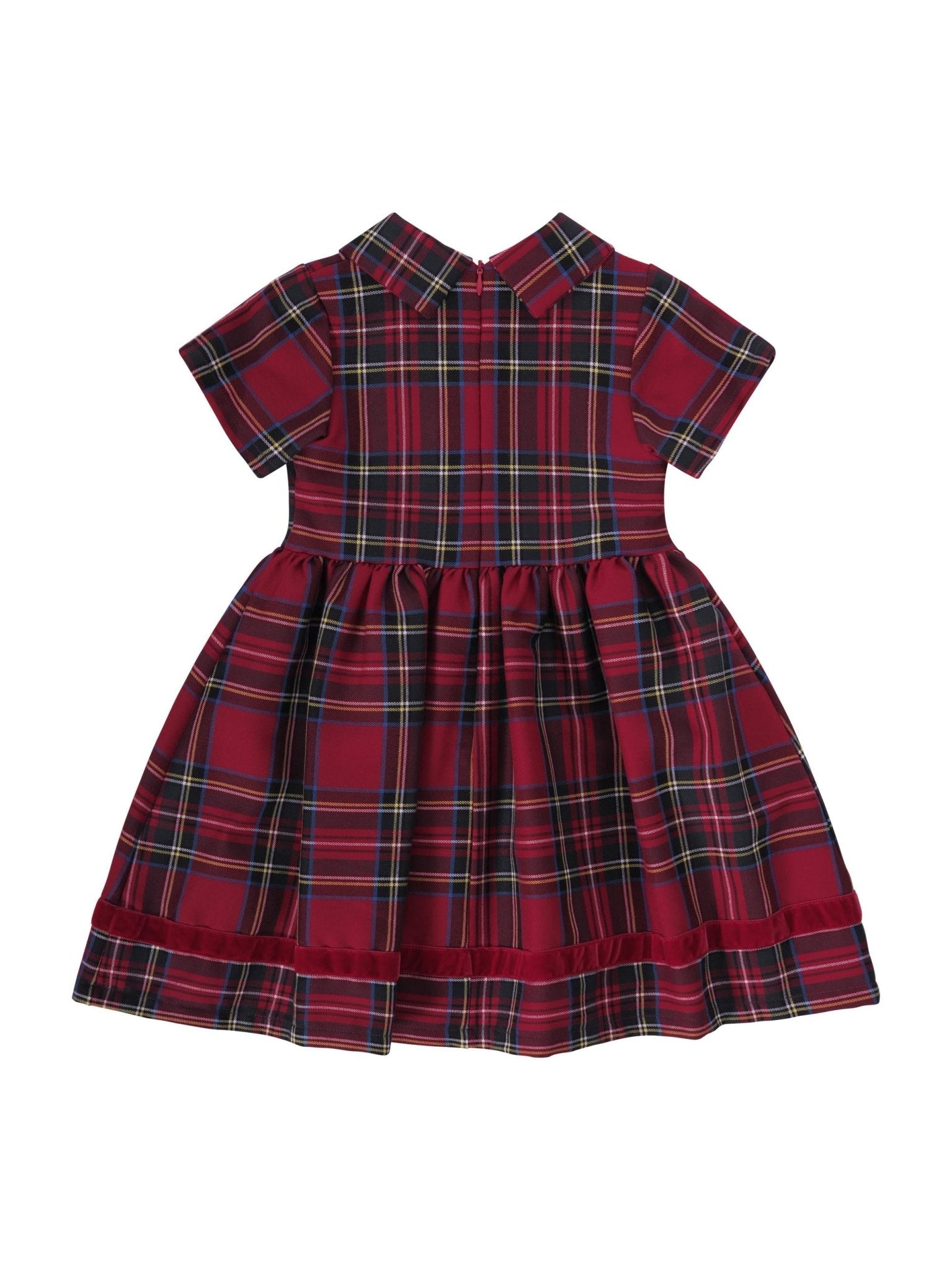 Abito per neonata Baroni rosso con motivo scozzese - Rubino Kids