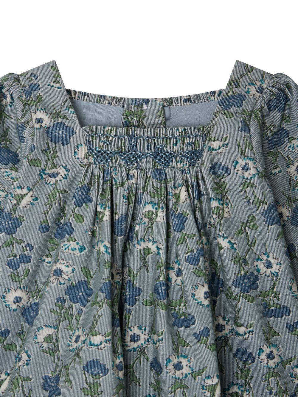 Abito per neonata Bonpoint blu con stampa a fiori - Rubino Kids