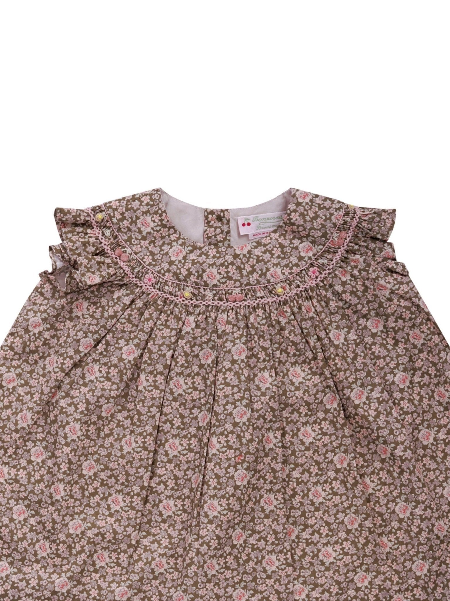 Abito per neonata Bonpoint multicolore con stampa floreale all - over - Rubino Kids