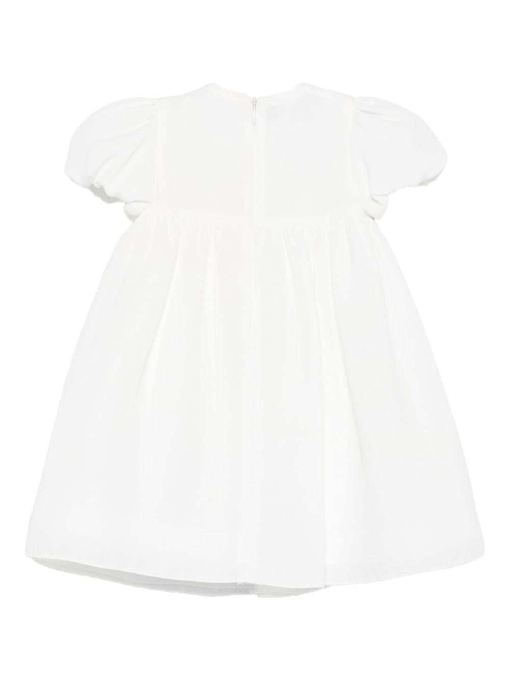 Abito per neonata Elie Saab Junior bianco con decorazioni floreali - Rubino Kids
