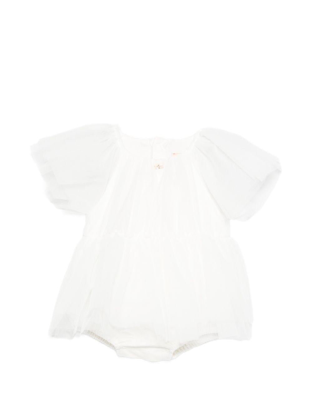 Abito per neonata Elisabetta Franchi bianco con decorazione con perline - Rubino Kids