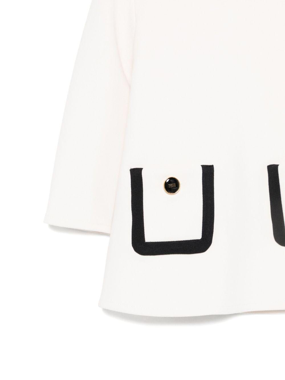 Abito per neonata Elisabetta Franchi La Mia Bambina bianco con colletto alla Peter Pan - Rubino Kids