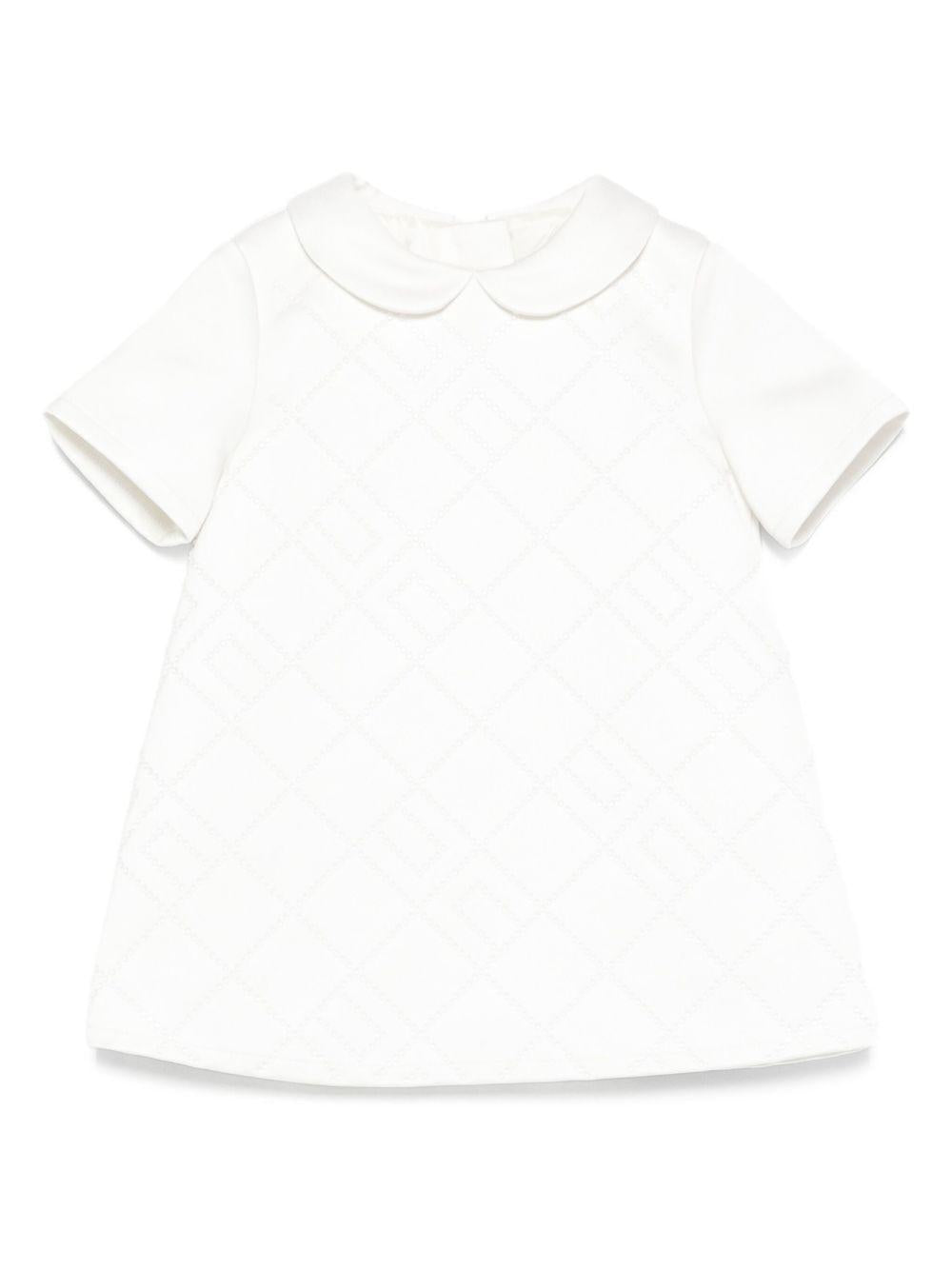 Abito per neonata Elisabetta Franchi La Mia Bambina bianco con colletto alla Peter Pan - Rubino Kids