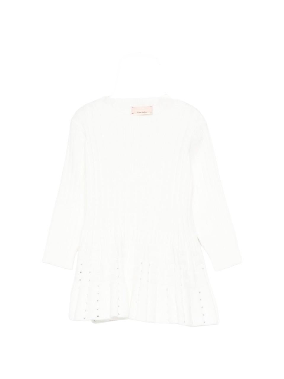 Abito per neonata Elisabetta Franchi La Mia Bambina bianco con orlo peplo - Rubino Kids