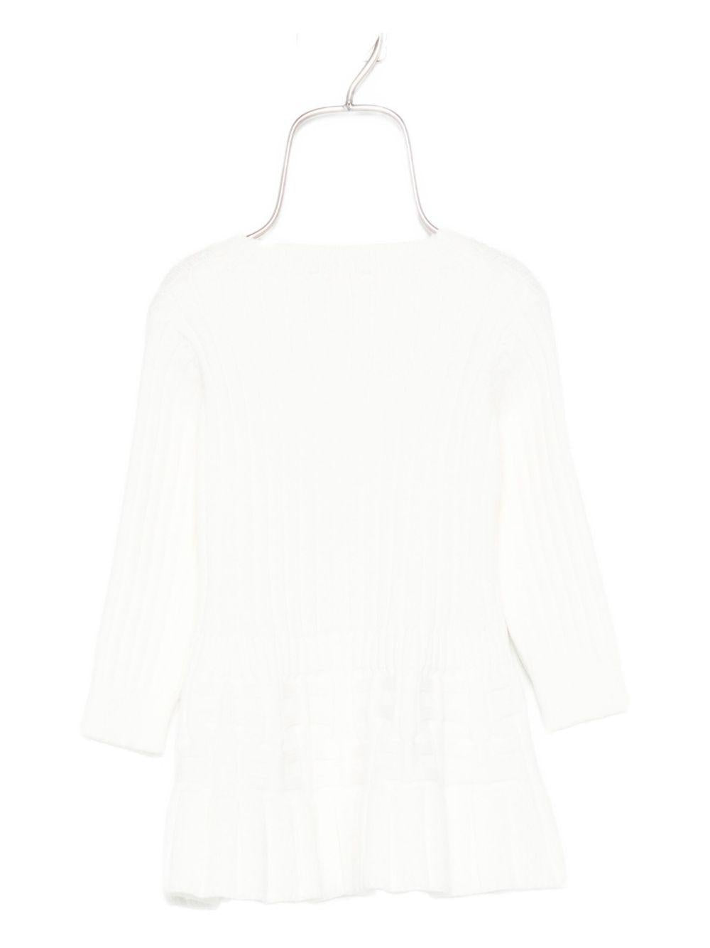 Abito per neonata Elisabetta Franchi La Mia Bambina bianco con orlo peplo - Rubino Kids