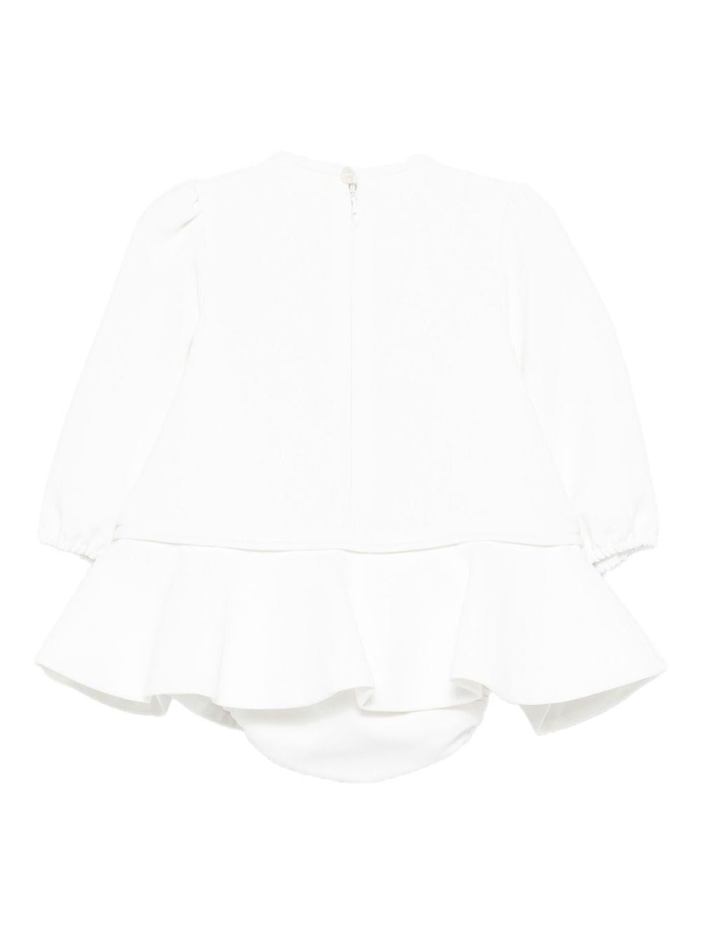 Abito per neonata Elisabetta Franchi La Mia Bambina bianco con ruches - Rubino Kids