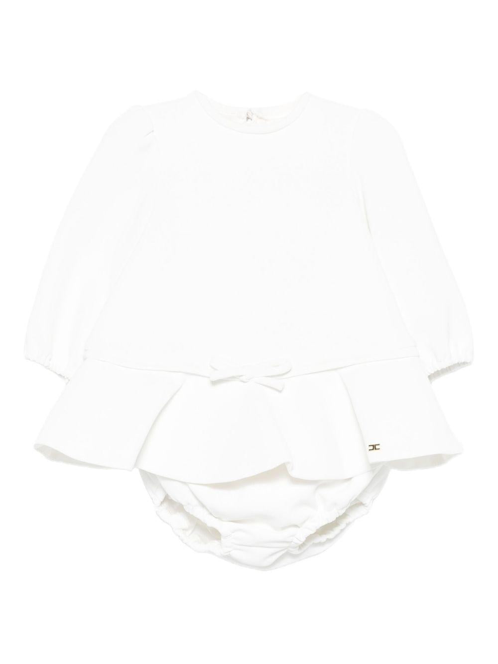 Abito per neonata Elisabetta Franchi La Mia Bambina bianco con ruches - Rubino Kids