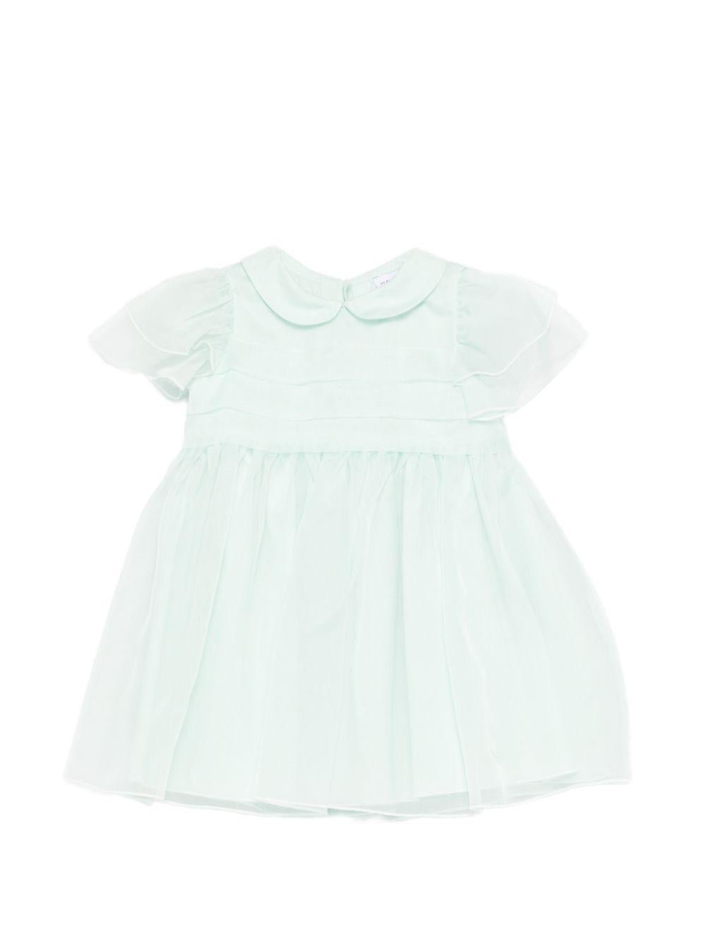 Abito per neonata Emporio Armani Kids verde con colletto alla Peter Pan - Rubino Kids