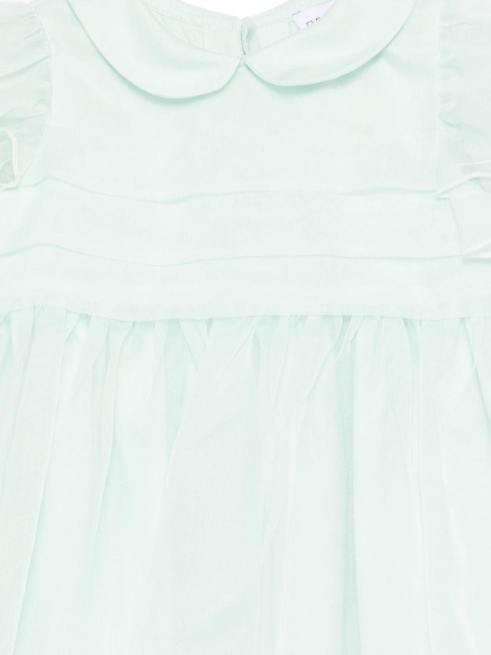 Abito per neonata Emporio Armani Kids verde con colletto alla Peter Pan - Rubino Kids