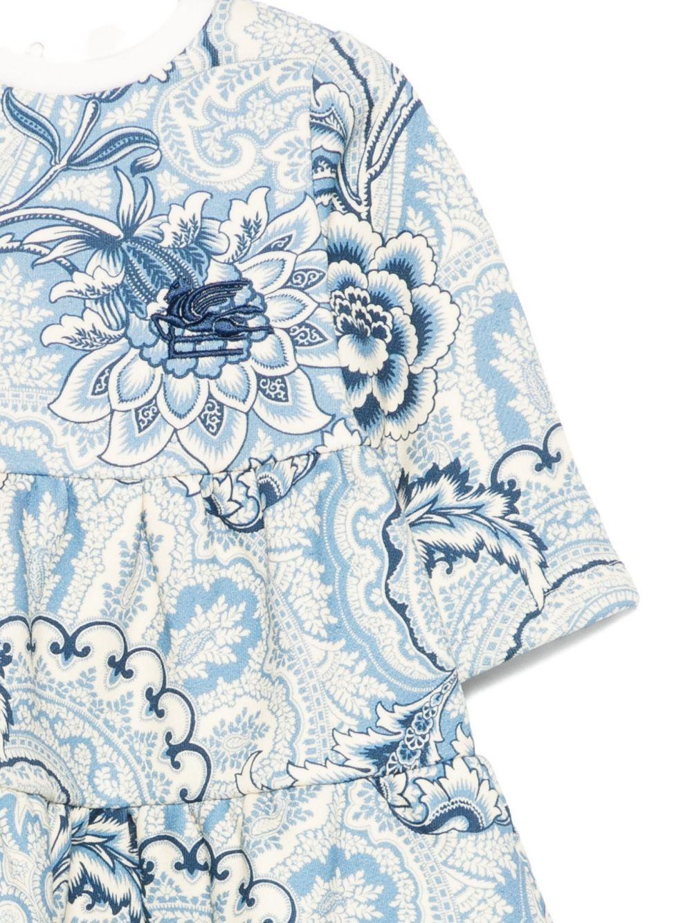 Abito per neonata ETRO KIDS azzurro con stampa paisley - Rubino Kids
