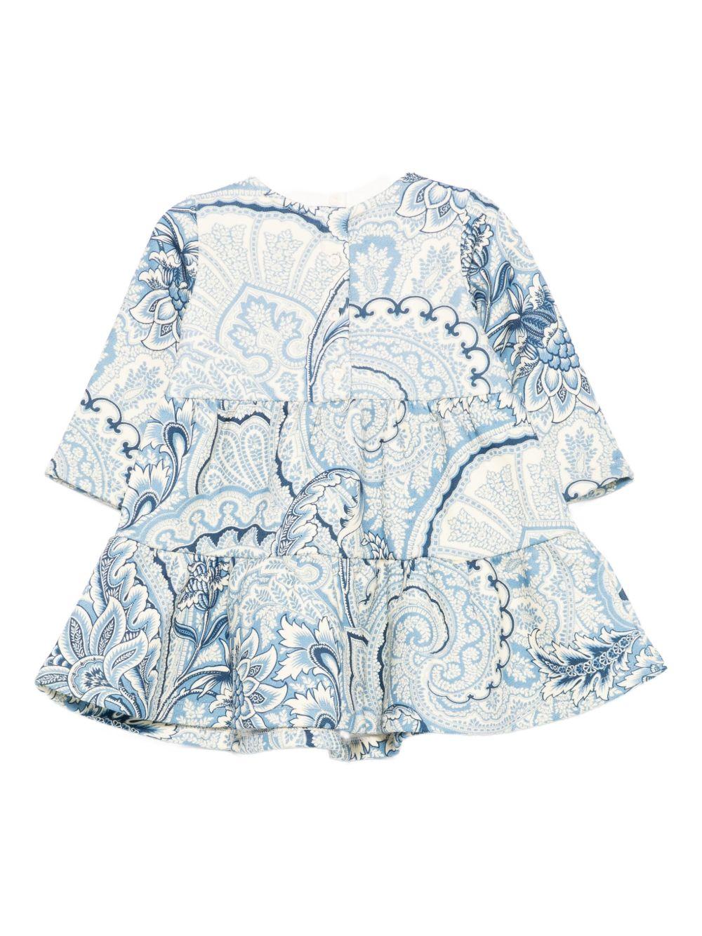 Abito per neonata ETRO KIDS azzurro con stampa paisley - Rubino Kids