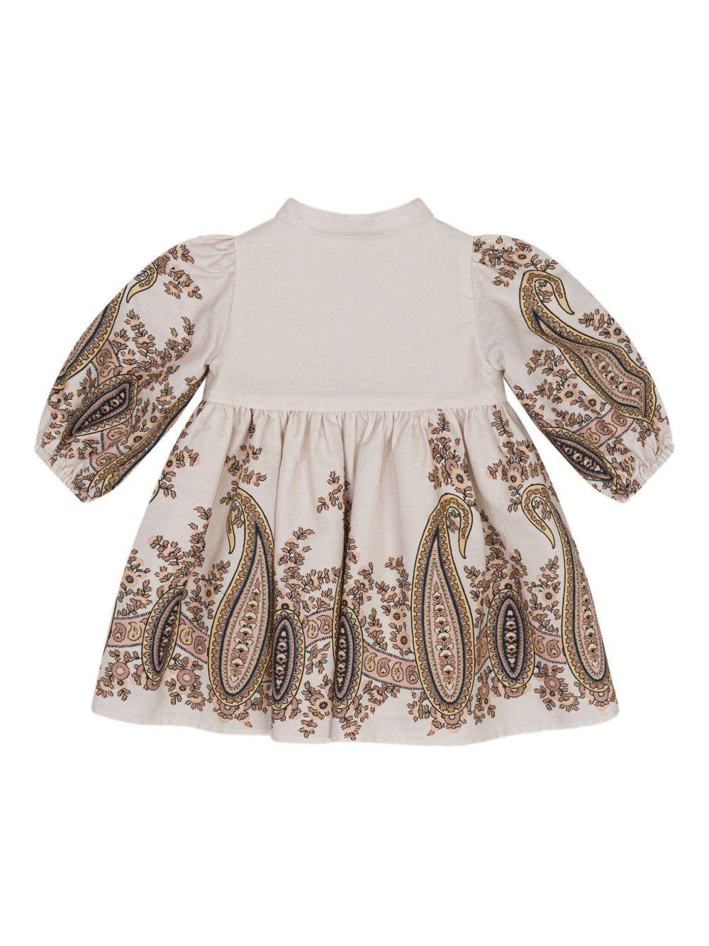 Abito per neonata Etro Kids beige con stampa Paisley - Rubino Kids