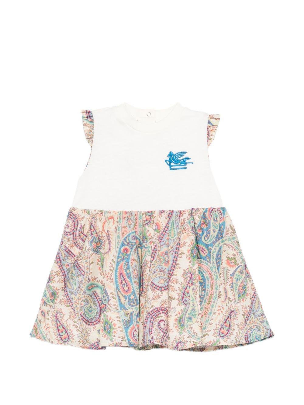 Abito per neonata ETRO KIDS bianco con motivo paisley - Rubino Kids