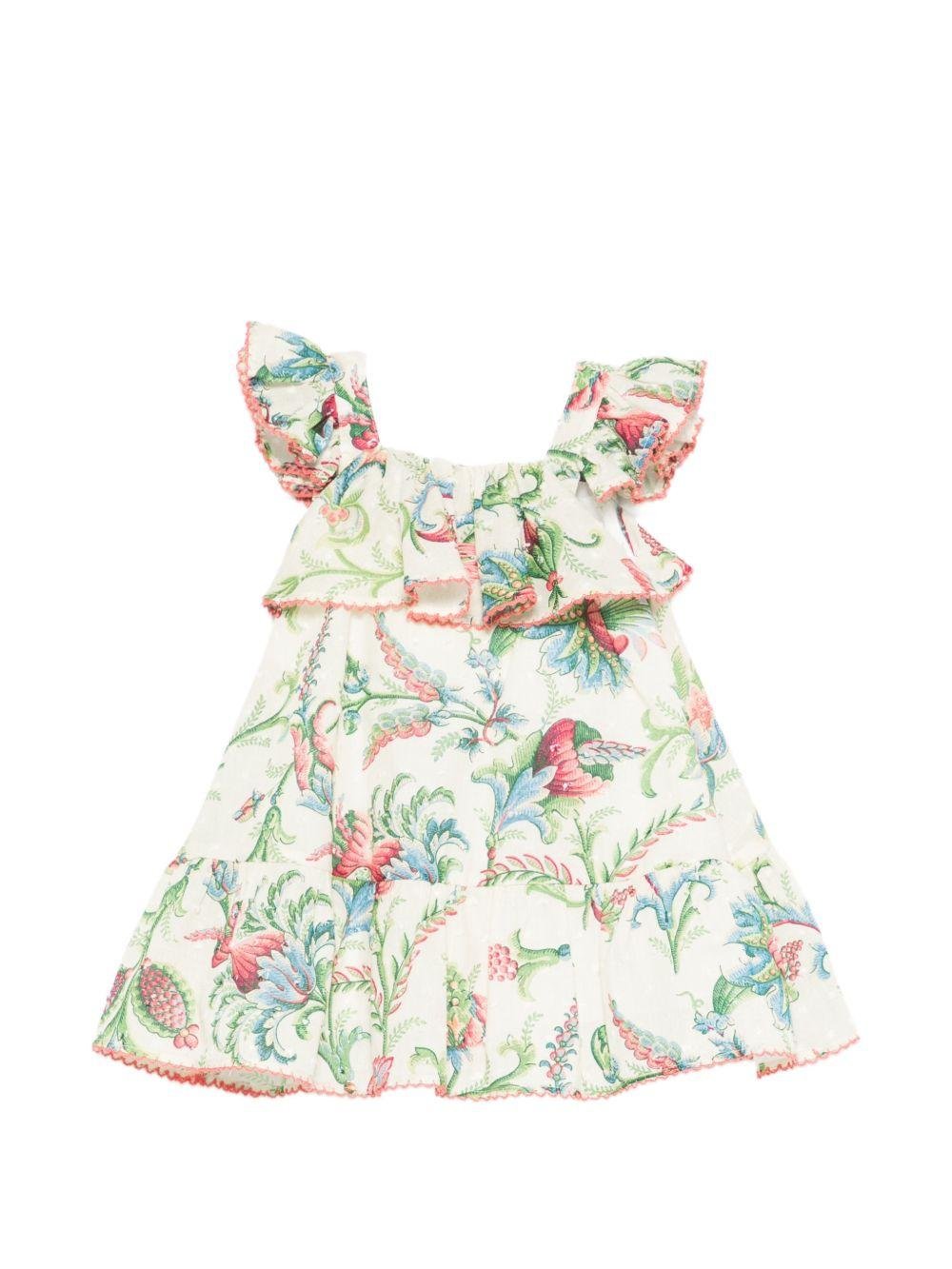 Abito per neonata Etro Kids bianco con stampa floreale - Rubino Kids