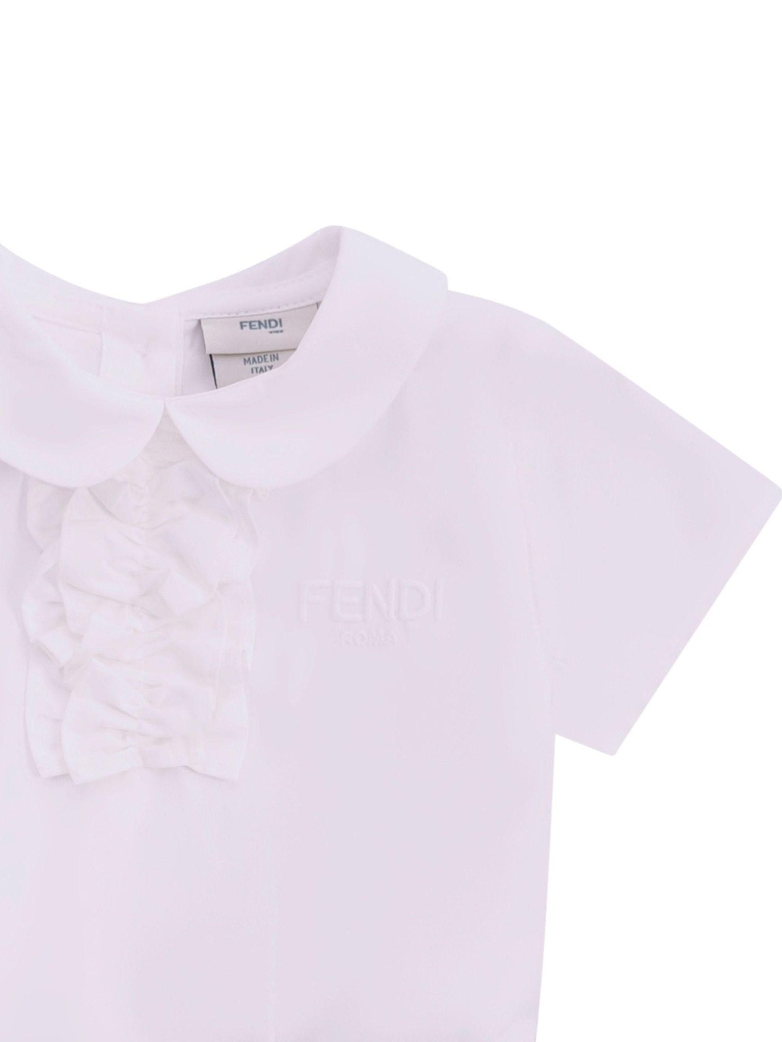 Abito per neonata Fendi Kids beige con gonna in tessuto jacquard - Rubino Kids