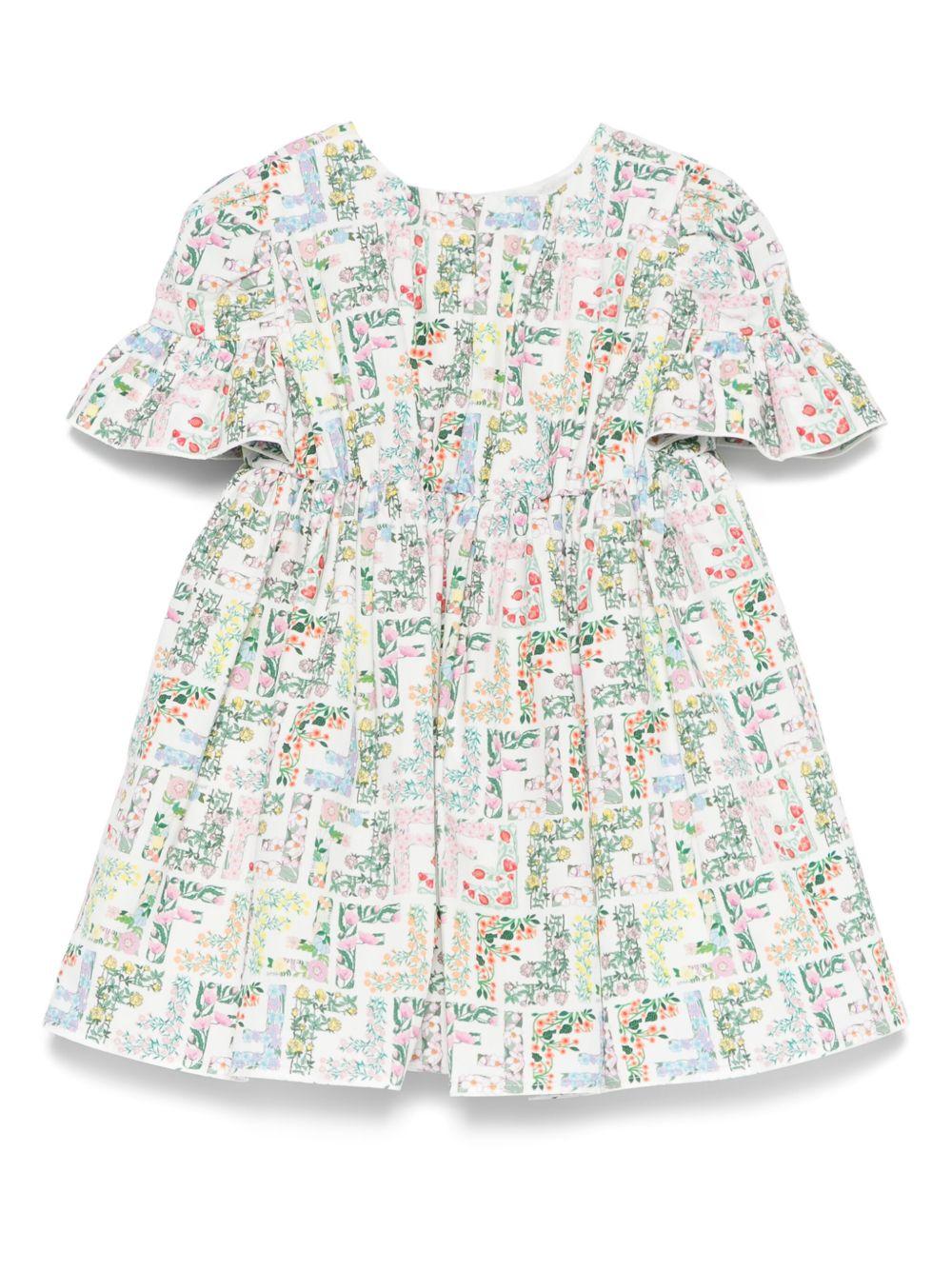 Abito per neonata Fendi Kids multicolore con stampa FF - Rubino Kids