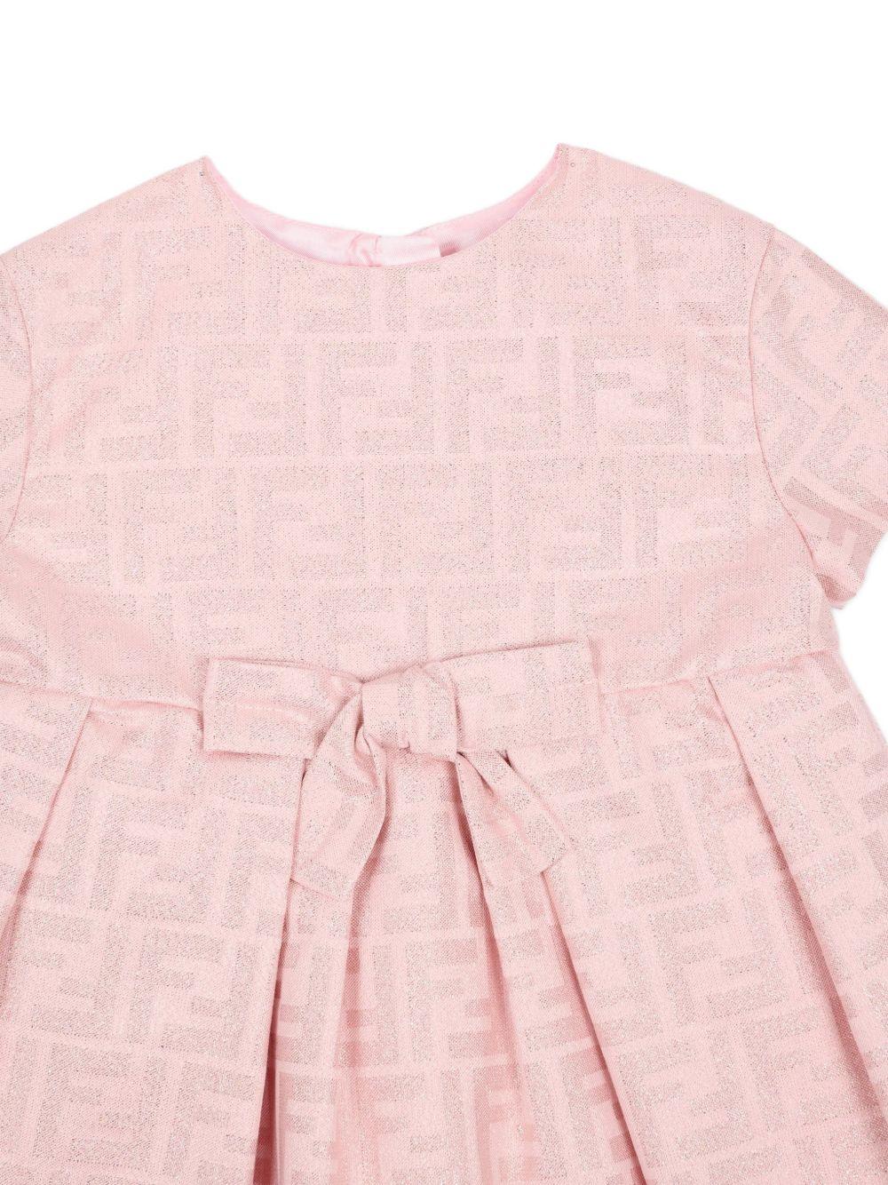 Abito per neonata Fendi Kids rosa con fiocco sul davanti - Rubino Kids