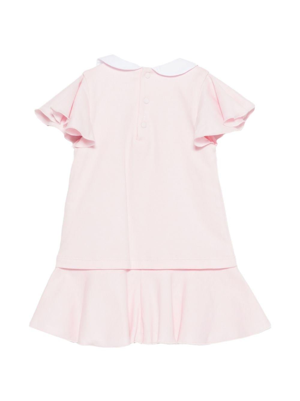 Abito per neonata Givenchy Kids rosa con colletto alla Peter Pan - Rubino Kids