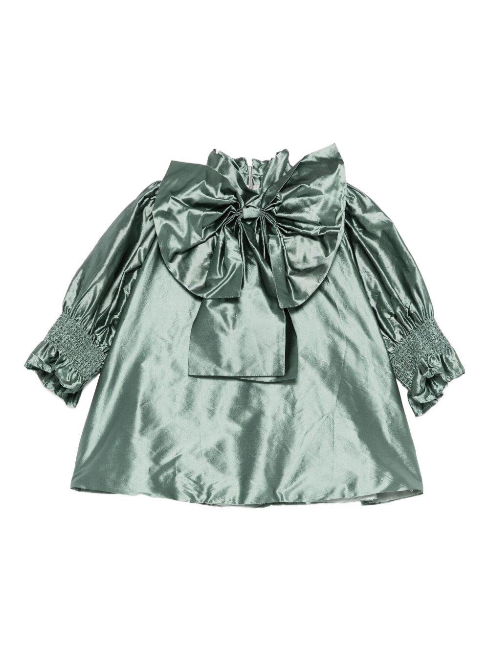 Abito per neonata Jesurum Baby verde con dettaglio fiocco - Rubino Kids