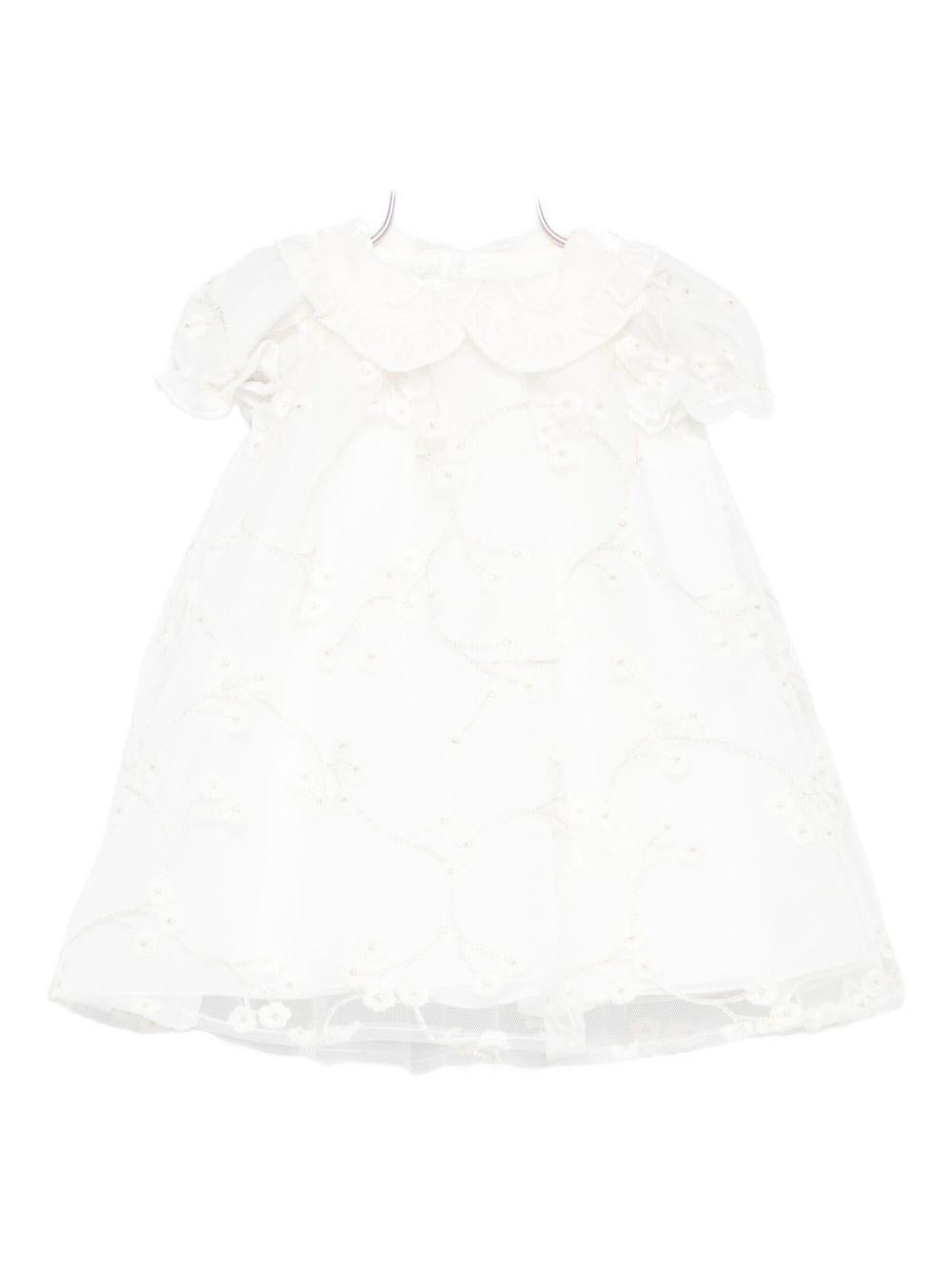 Abito per neonata La Stupenderia bianco con colletto alla Peter Pan - Rubino Kids