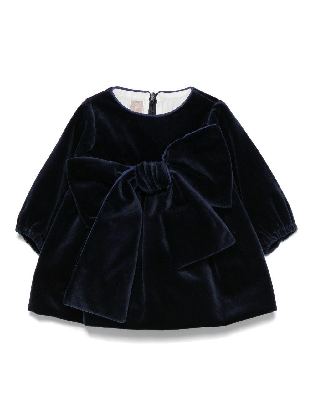 Abito per neonata La Stupenderia blu con dettaglio fiocco - Rubino Kids