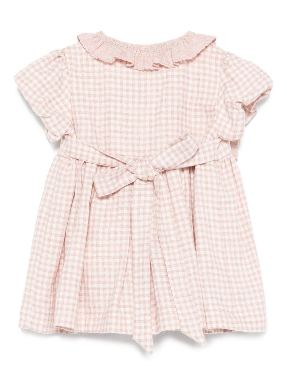 Abito per neonata La Stupenderia rosa con motivo a quadri - Rubino Kids