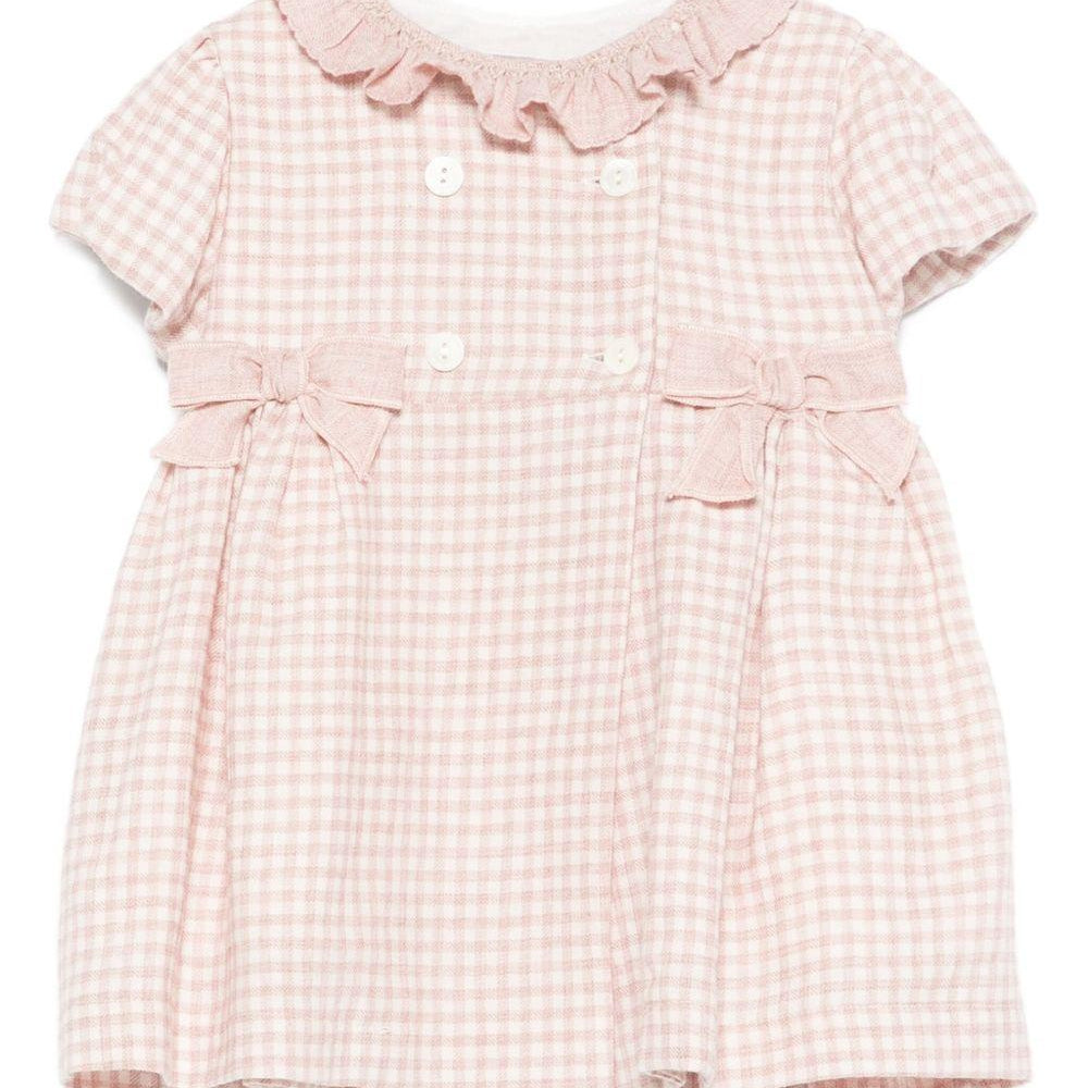 Abito per neonata La Stupenderia rosa con motivo a quadri - Rubino Kids
