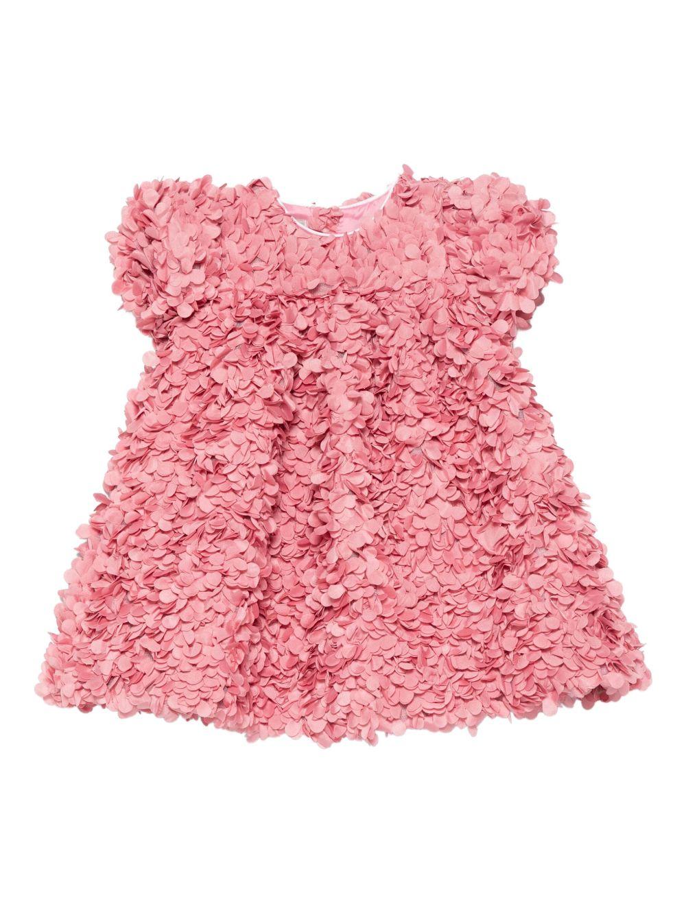 Abito per neonata La Stupenderia rosa con trama a petalo - Rubino Kids