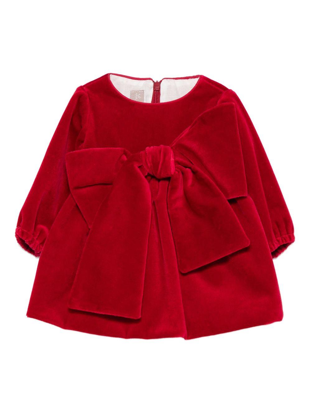 Abito per neonata La Stupenderia rosso con dettaglio fiocco - Rubino Kids