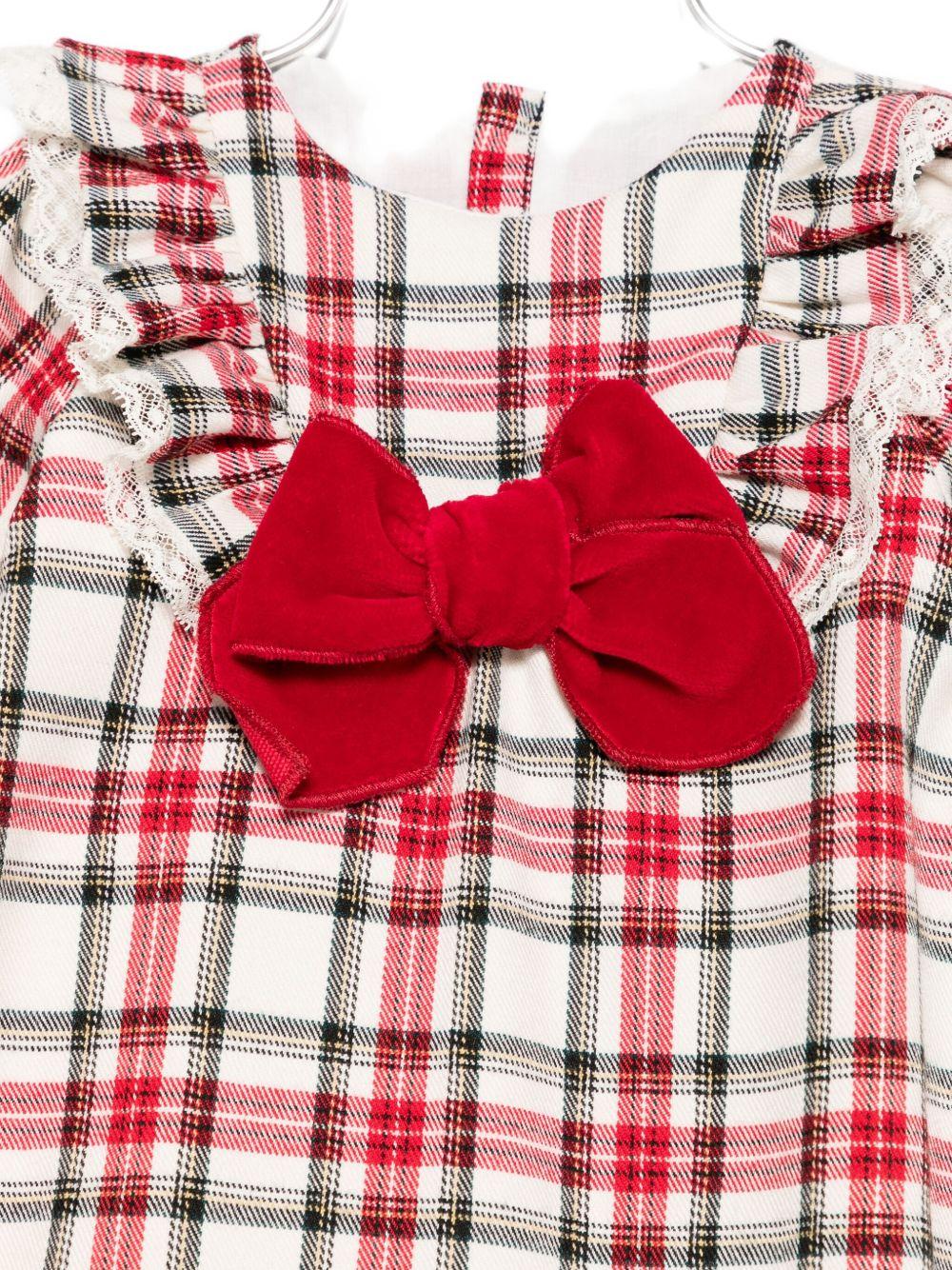 Abito per neonata La Stupenderia rosso con motivo a quadri - Rubino Kids