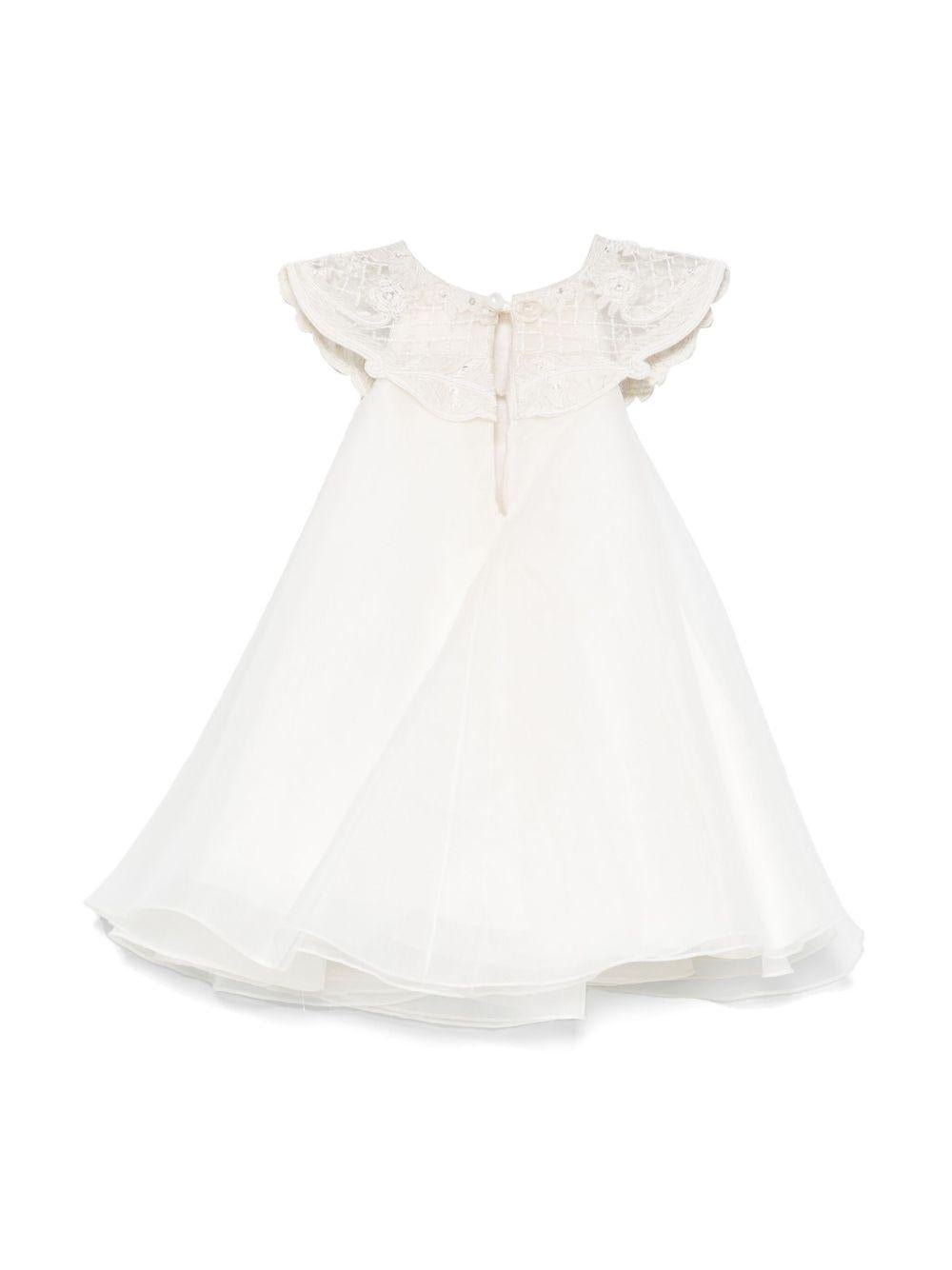 Abito per neonata MAISON AVA bianco con colletto a contrasto - Rubino Kids