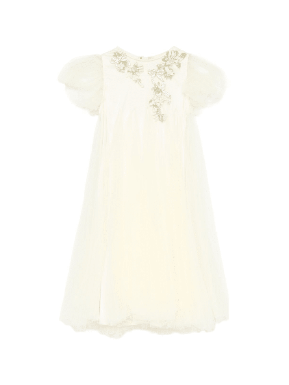 Abito per neonata Maison Ava giallo con applicazioni floreali - Rubino Kids